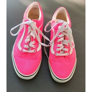 VANS Old Skool Neon Knockout Pink Shoes Size 8 Men 9.5 Women Sneakers Trainers